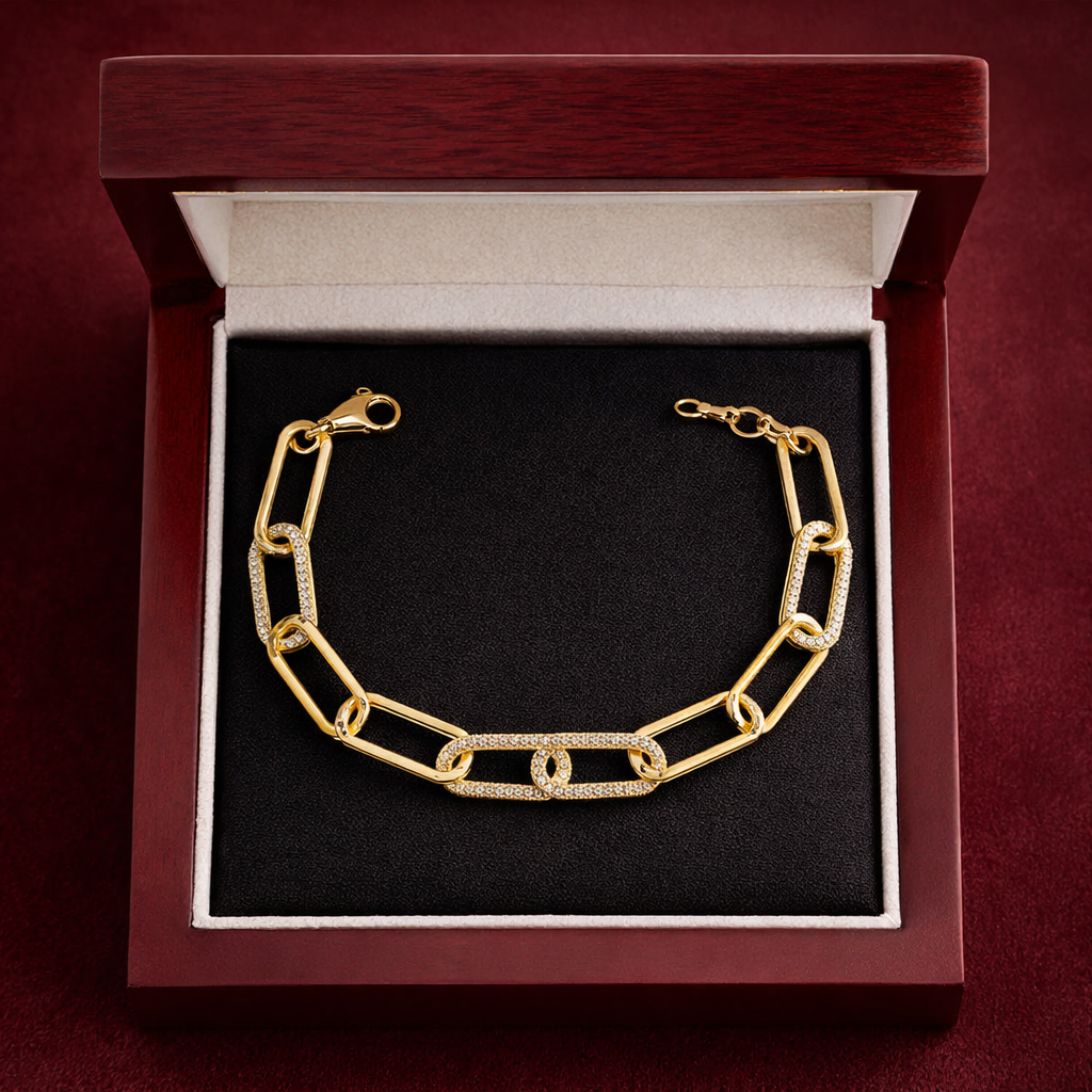 CZ Paperclip Chain Necklace