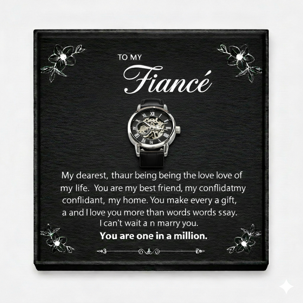 To My Wonderful Fiance Openwork Watch