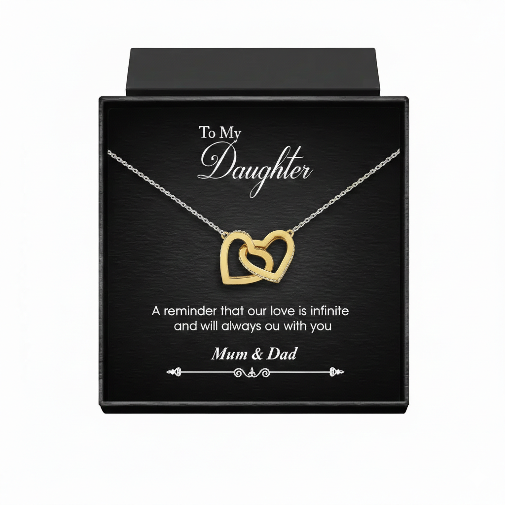 Interlocking Hearts Necklace For Daughter