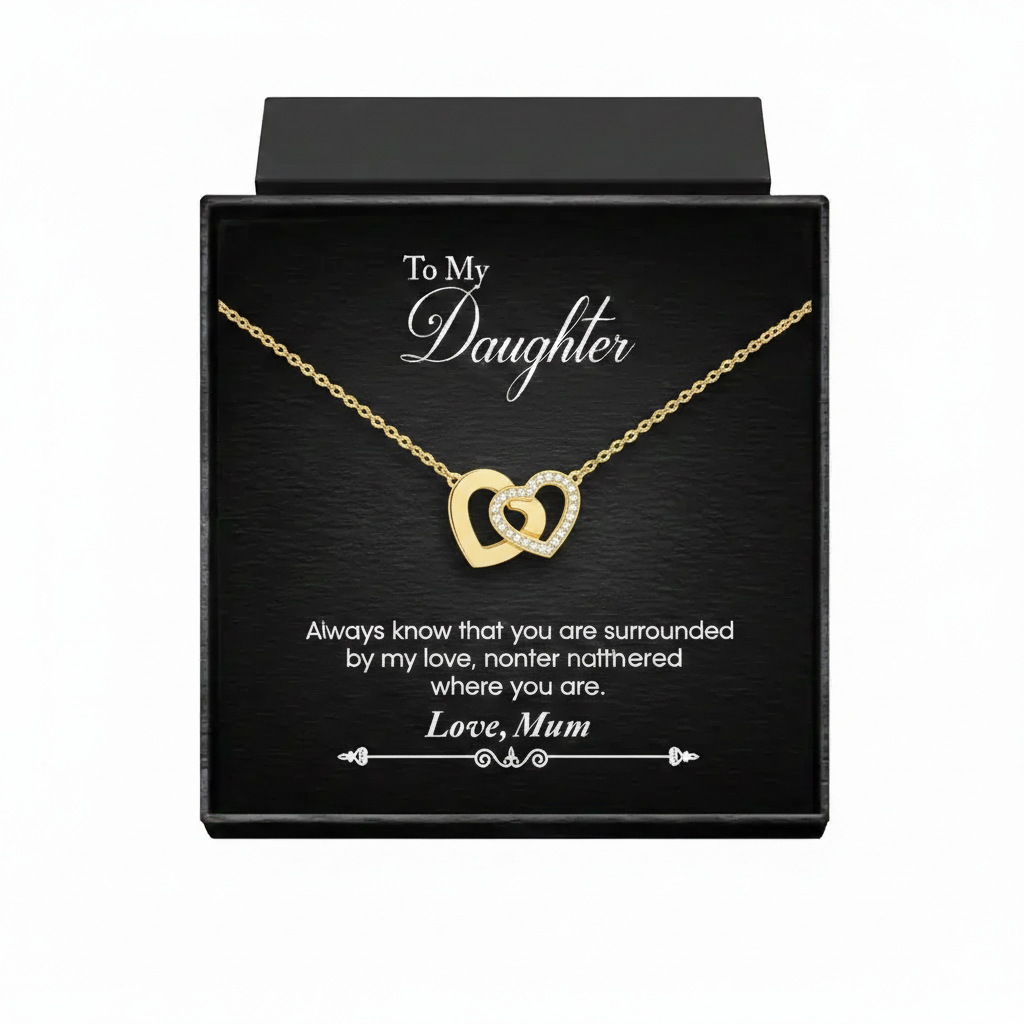 Interlocking Hearts Necklace For Daughter