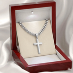 Personalized Artisan Cross with Cuban Link Chain