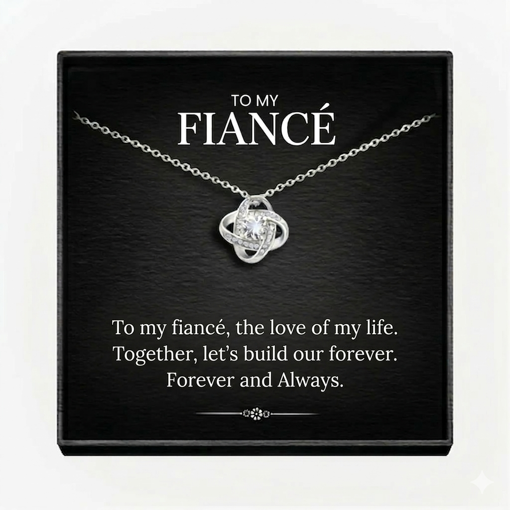 To My Wonderful Fiance Love knot necklace