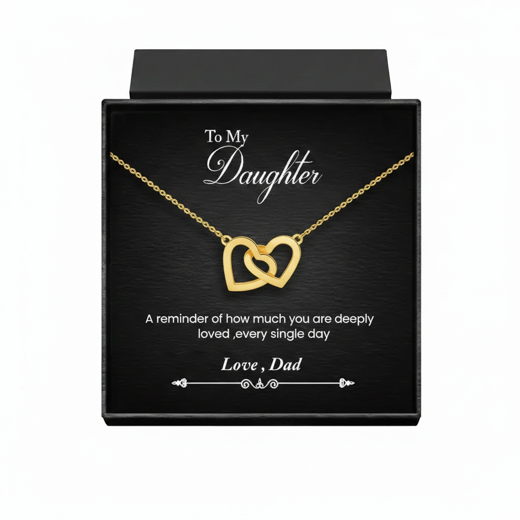 Interlocking Hearts Necklace For Daughter