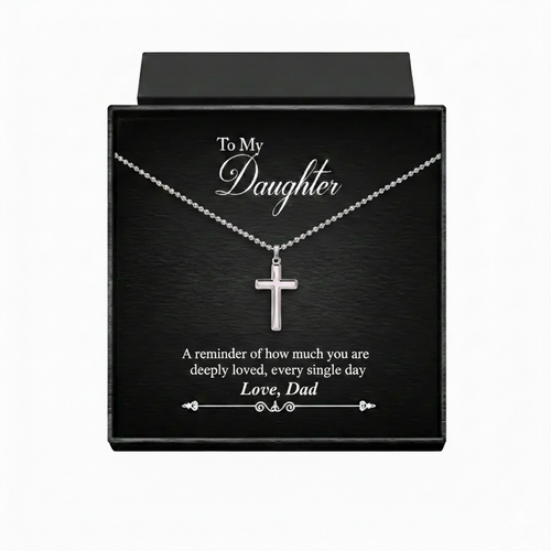Artisan Cross Necklace with Ball Chain For Daughter