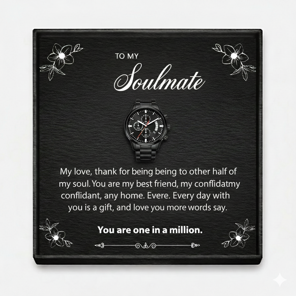 To My Wonderful Wife Black Chronograph Watch