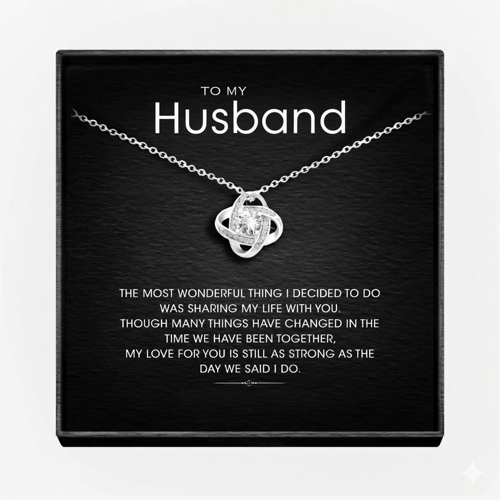 To My Wonderful Husband Love knot necklace
