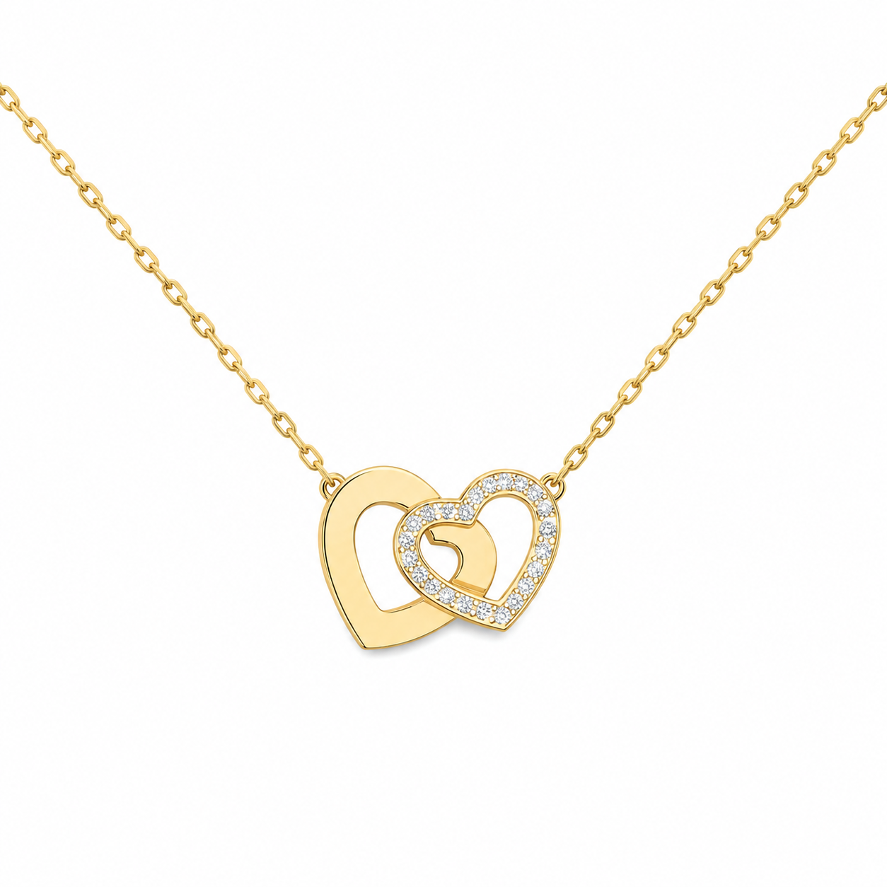 Interlocking Hearts Necklace Gift for Her