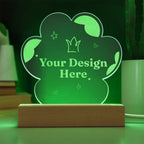 Engraved Acrylic Paw Plaque