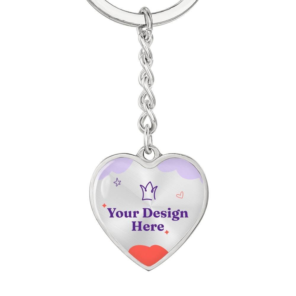 Buyer Upload Graphic Heart Keychain