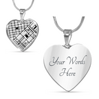 Engraved Map Heart Necklace