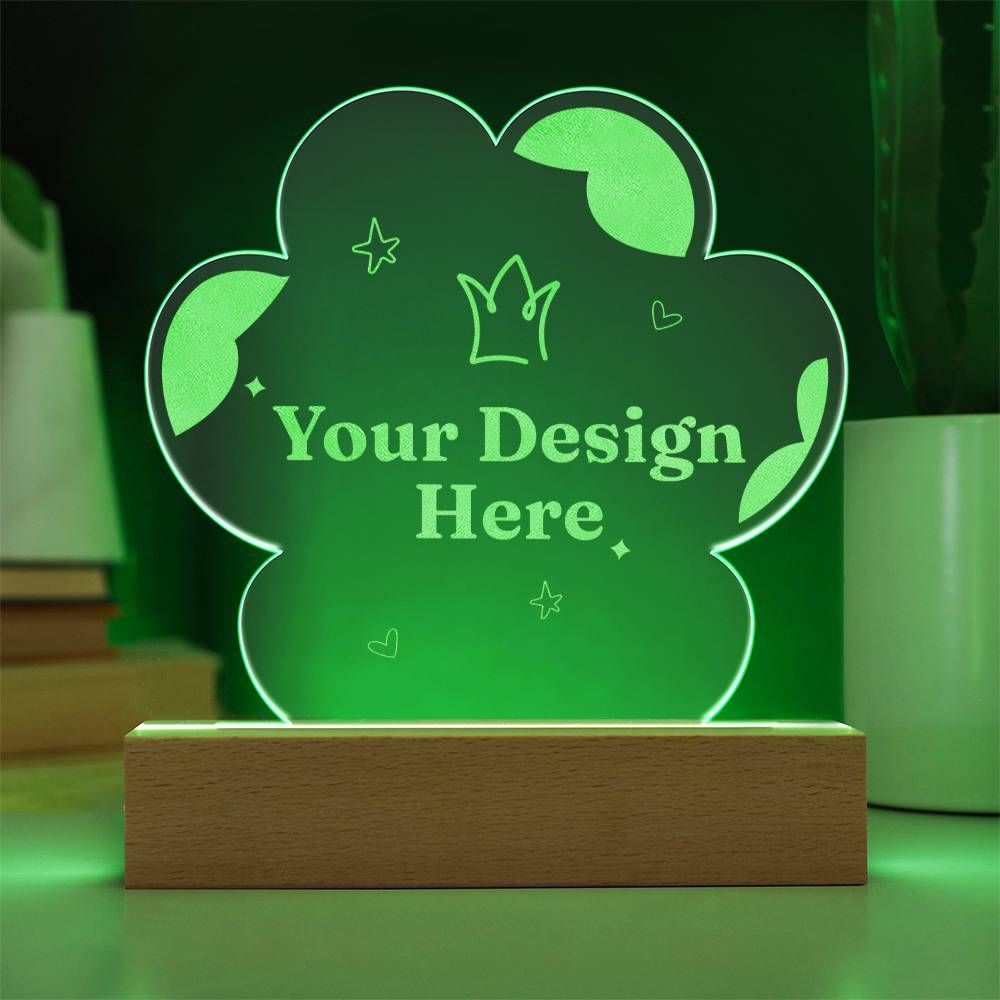 Engraved Acrylic Paw Plaque