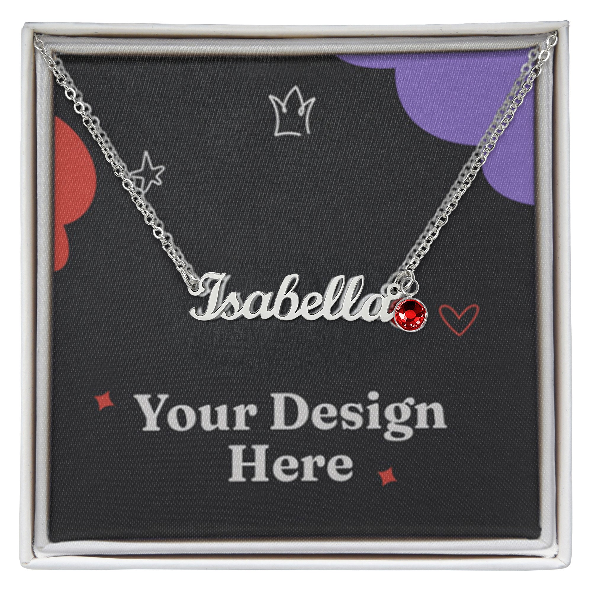 Custom Name Necklace with Birthstone