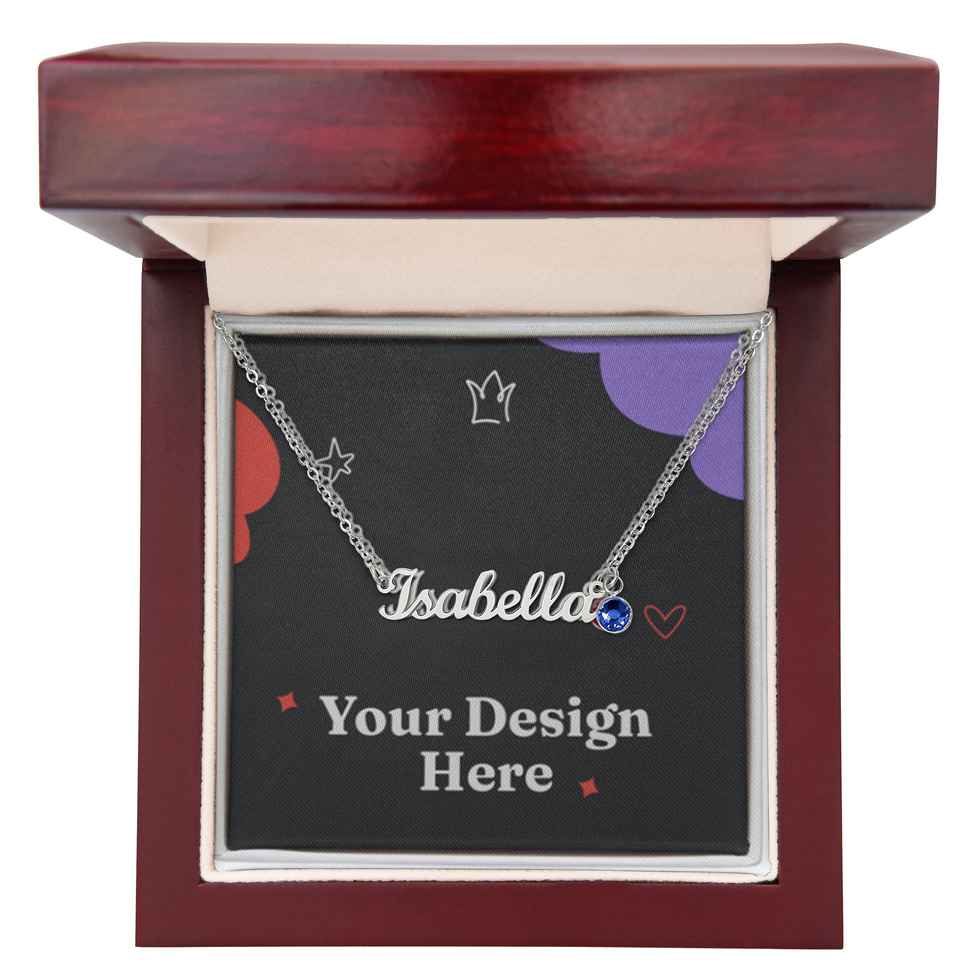 Custom Name Necklace with Birthstone