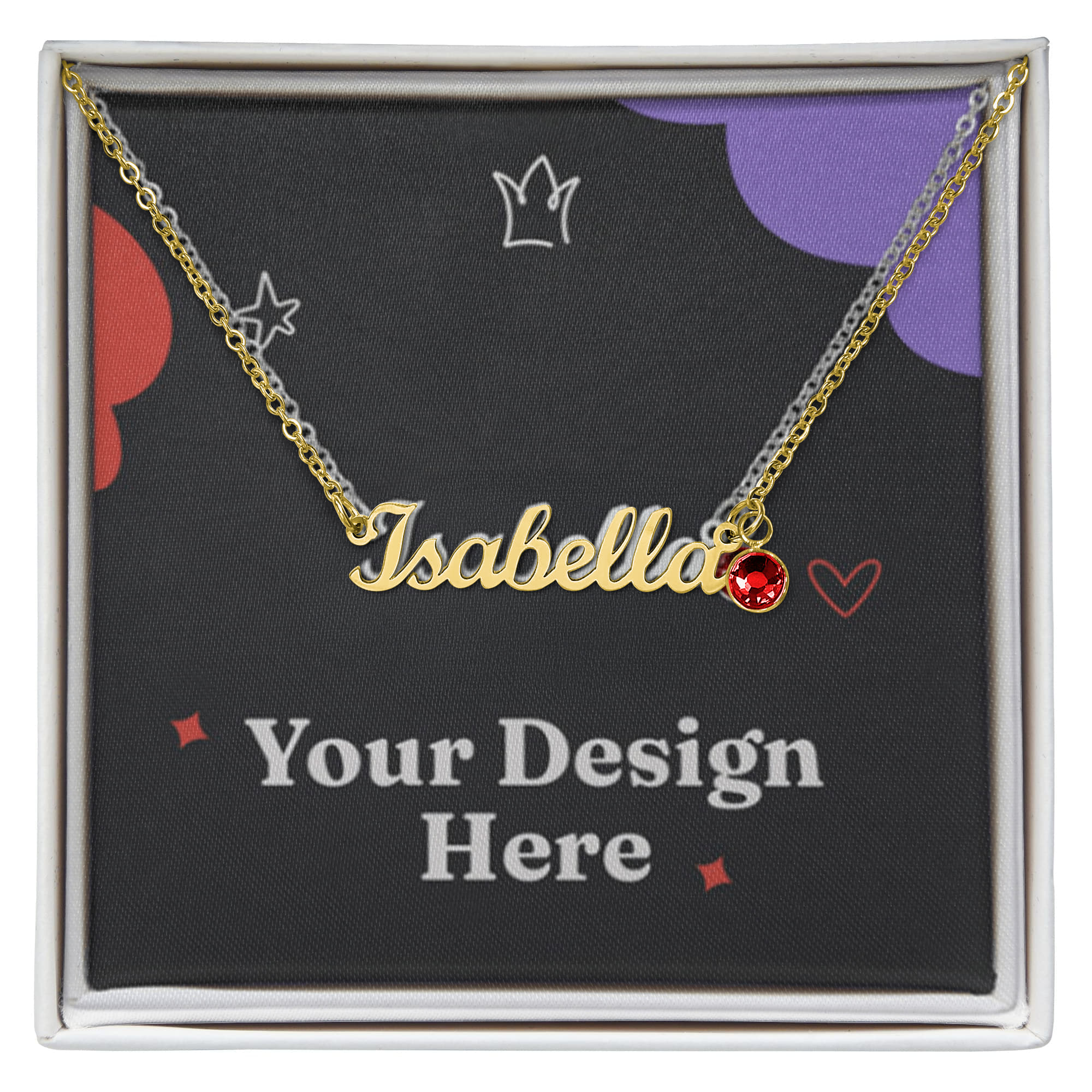 Custom Name Necklace with Birthstone