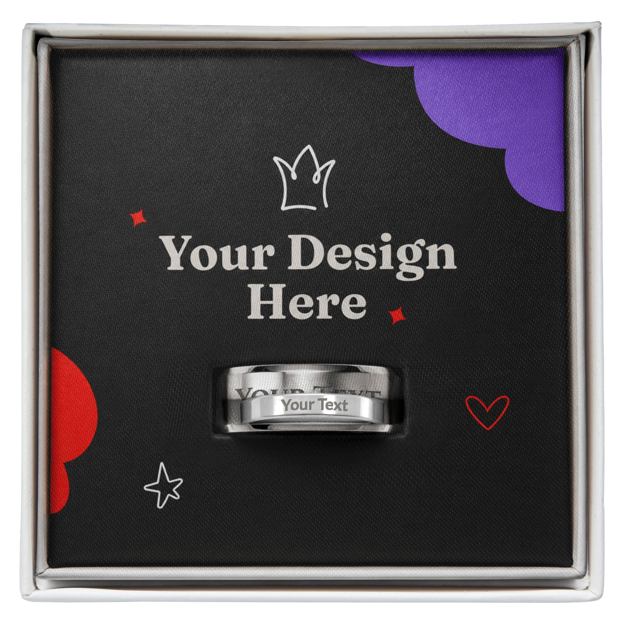 Engraved Women's Ring with Message Card