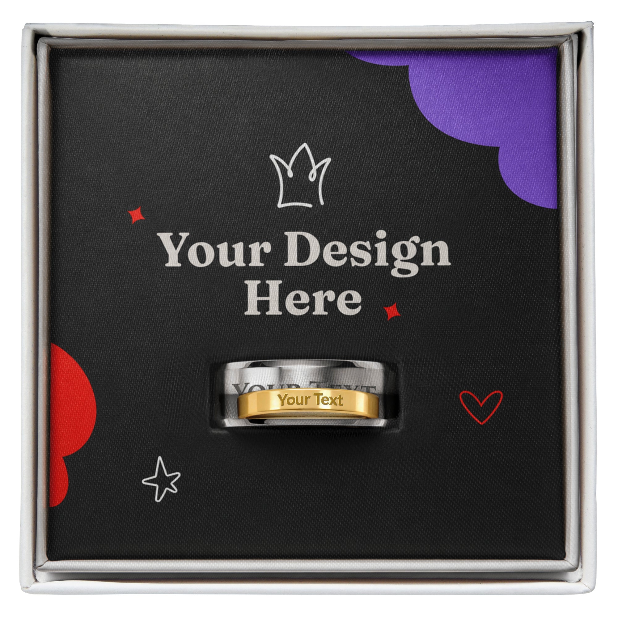 Engraved Women's Ring with Message Card