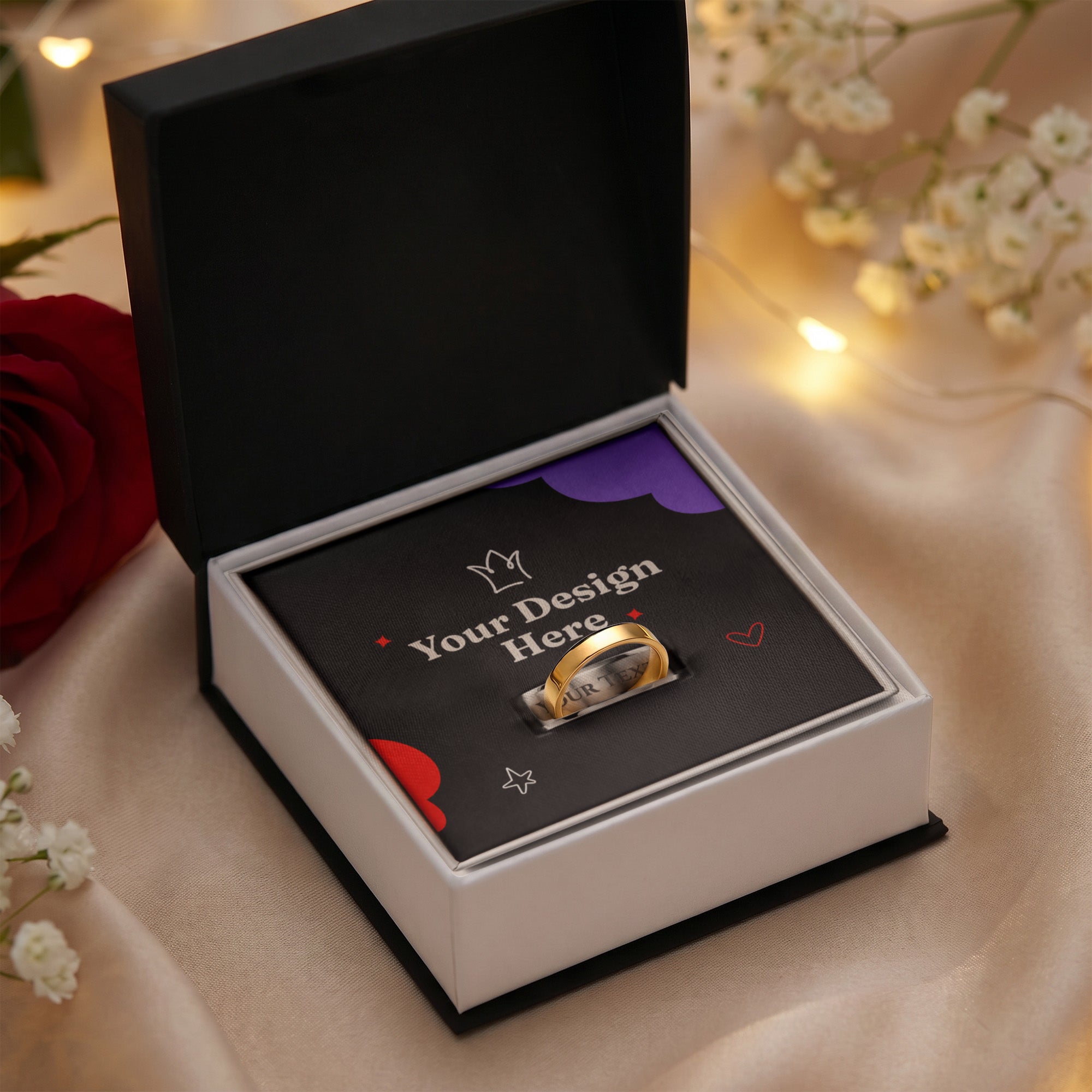Engraved Women's Ring with Message Card