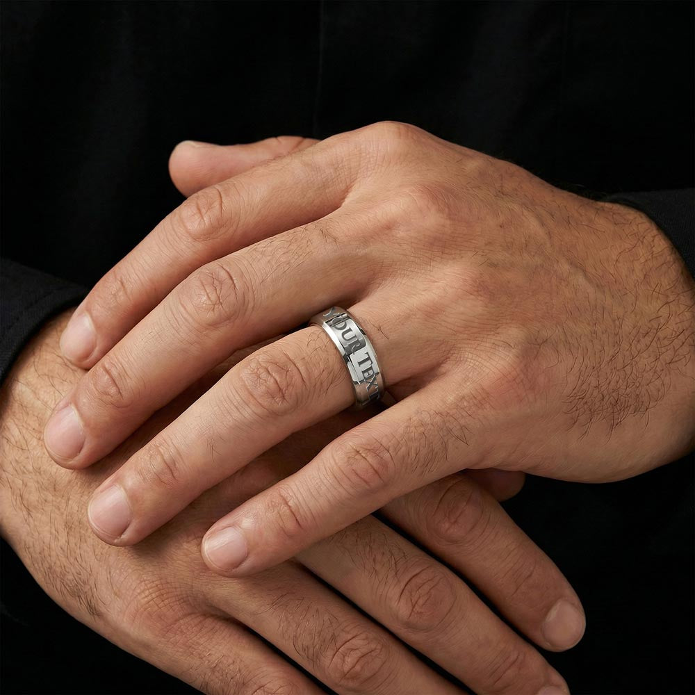 Non-Message Card Engraved Men's Ring