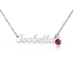 Non-Message Card Custom Name Necklace with Birthstone