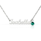 Non-Message Card Custom Name Necklace with Birthstone