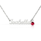 Non-Message Card Custom Name Necklace with Birthstone