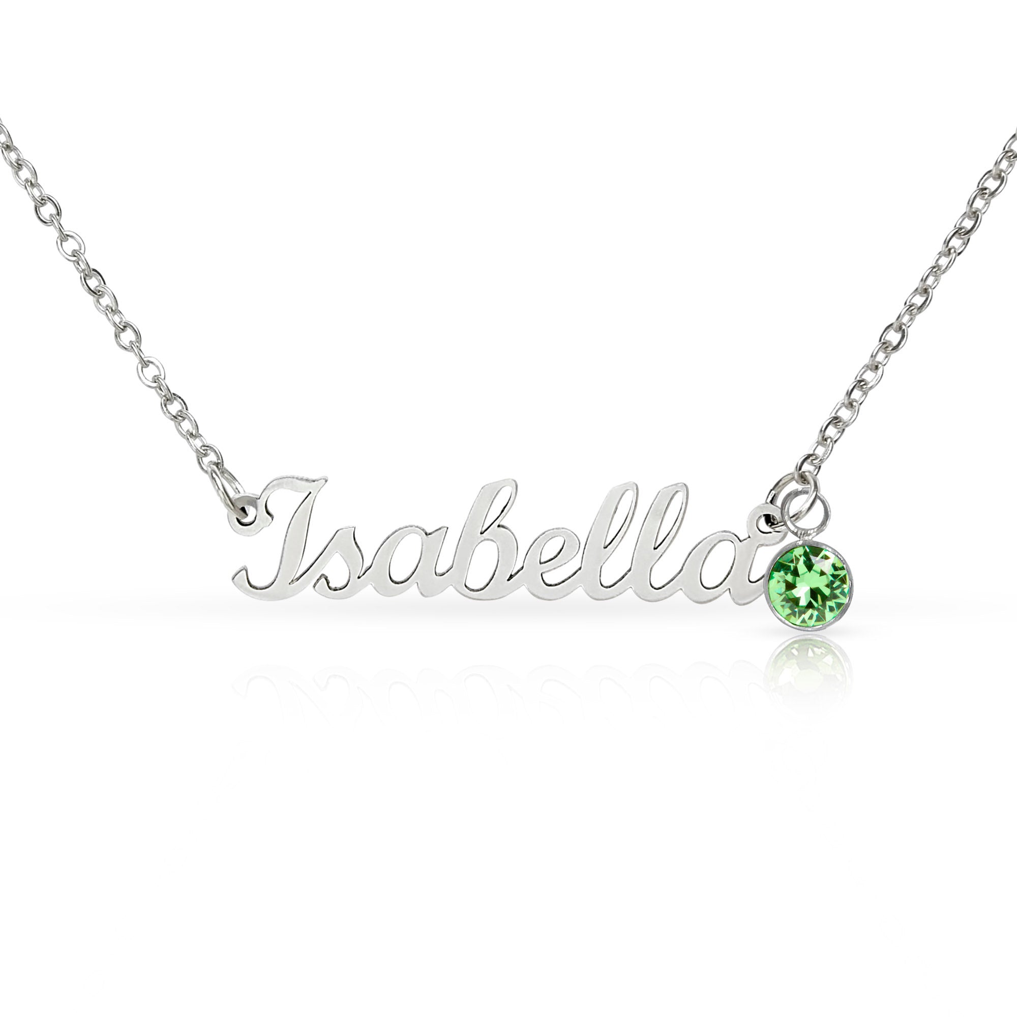 Non-Message Card Custom Name Necklace with Birthstone