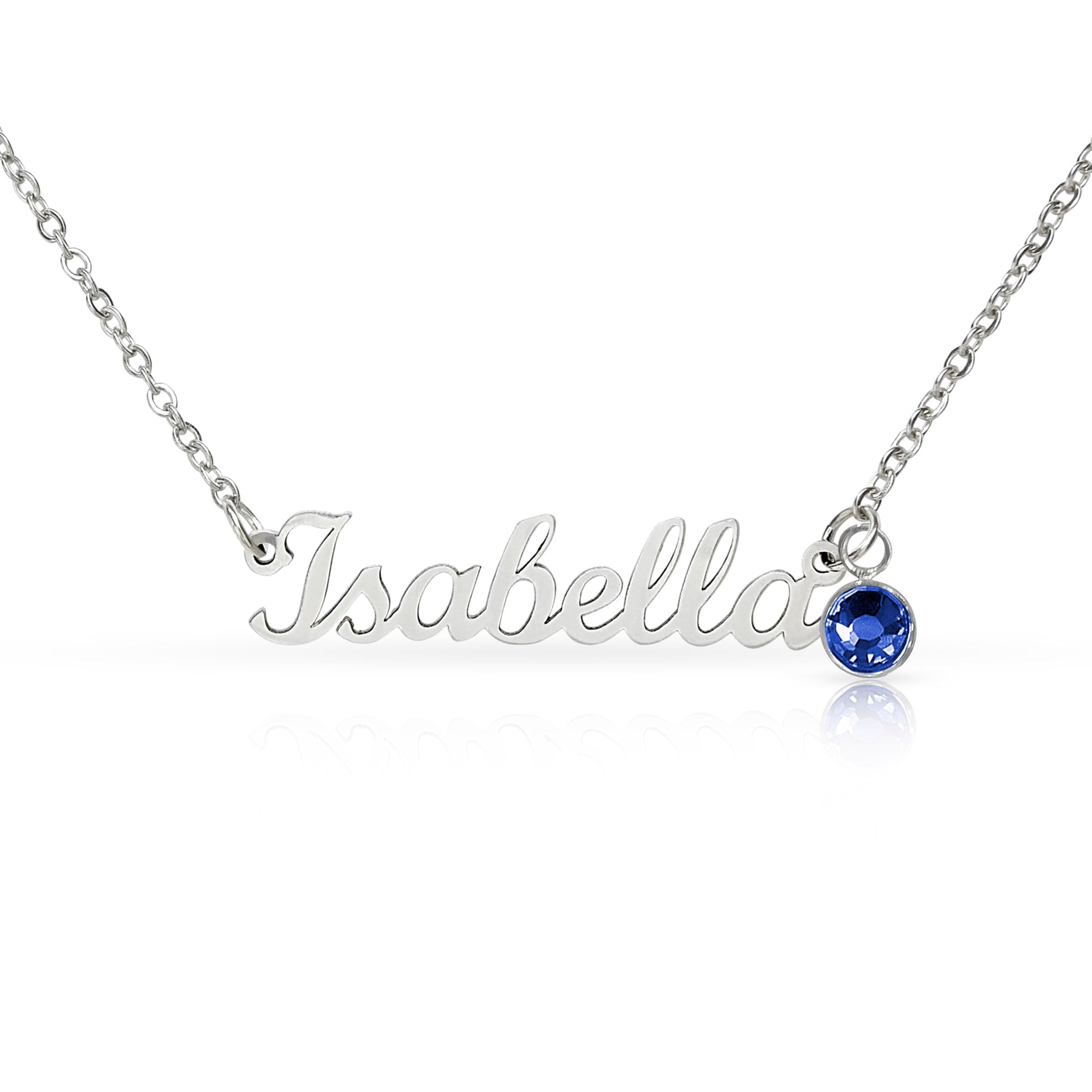 Non-Message Card Custom Name Necklace with Birthstone