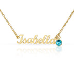 Non-Message Card Custom Name Necklace with Birthstone