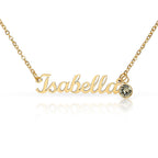 Non-Message Card Custom Name Necklace with Birthstone