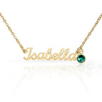Non-Message Card Custom Name Necklace with Birthstone