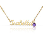 Non-Message Card Custom Name Necklace with Birthstone