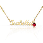 Non-Message Card Custom Name Necklace with Birthstone