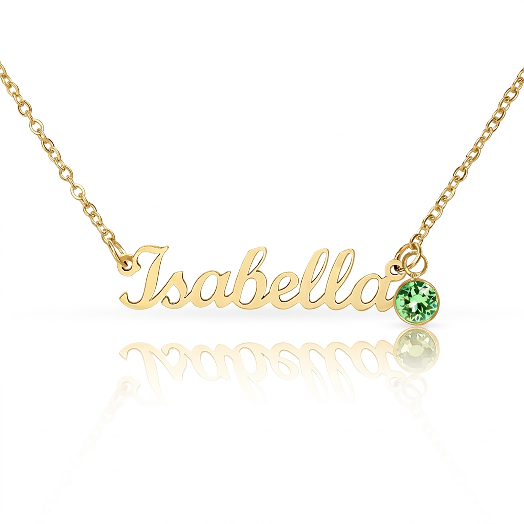 Non-Message Card Custom Name Necklace with Birthstone