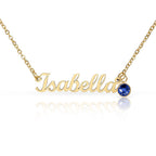 Non-Message Card Custom Name Necklace with Birthstone