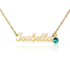 Non-Message Card Custom Name Necklace with Birthstone