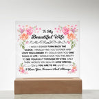 To My Beautiful Wife – Acrylic Square