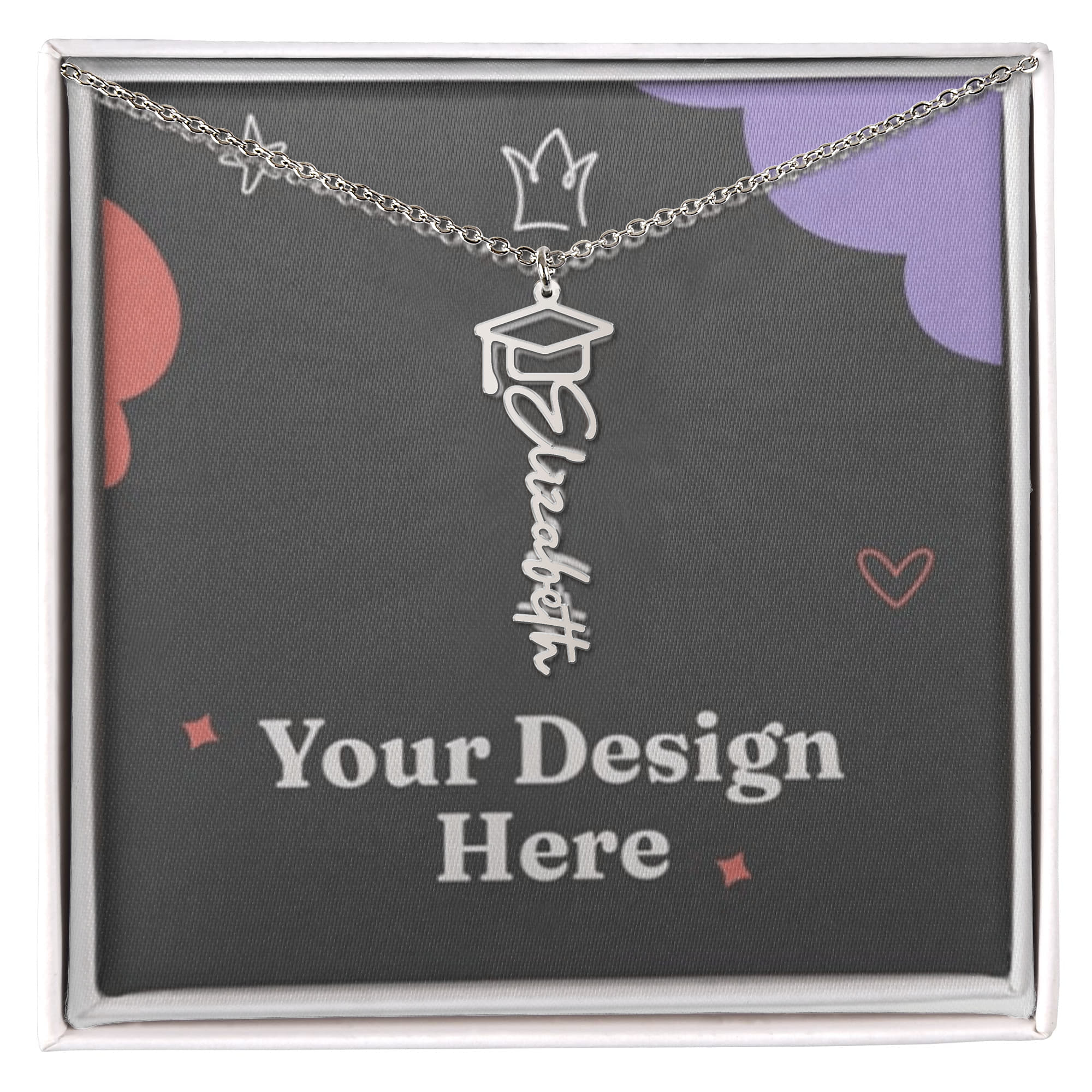 Graduation Cap Name Necklace