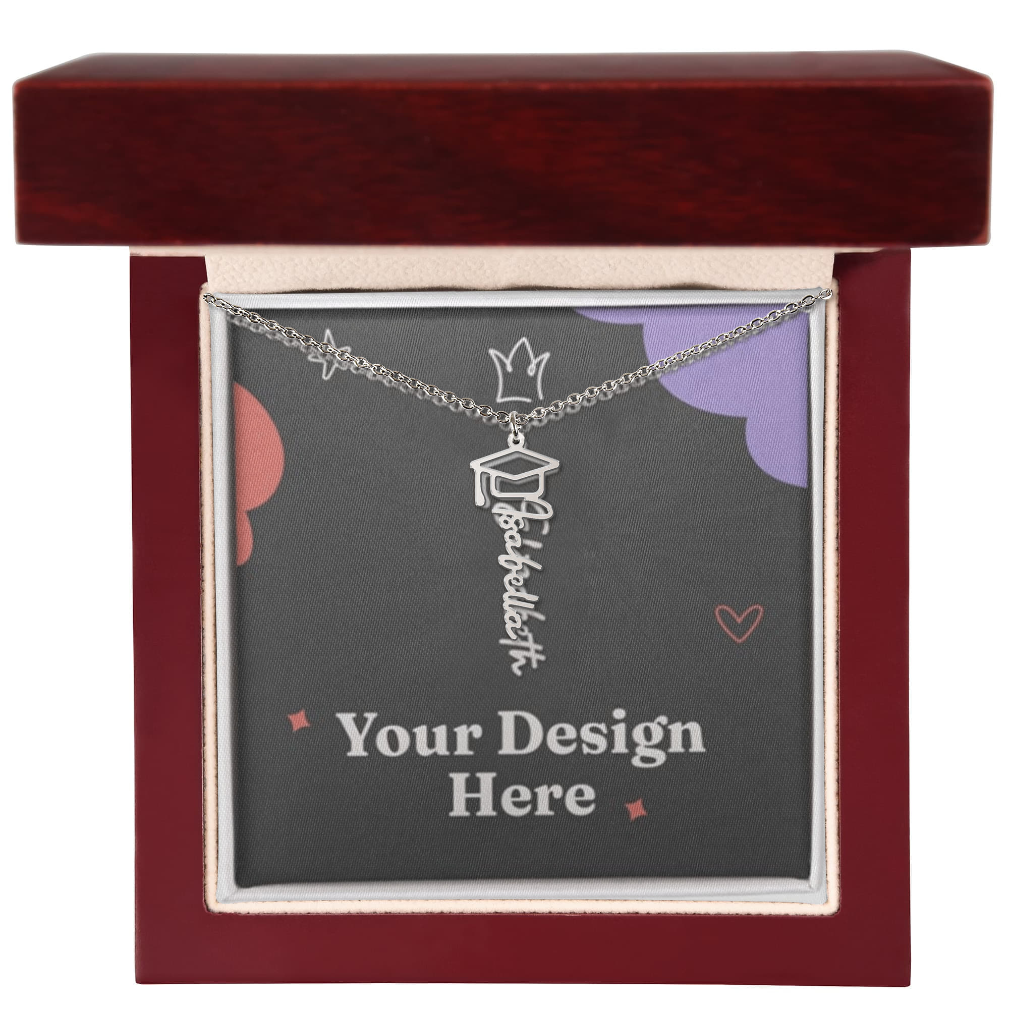 Graduation Cap Name Necklace