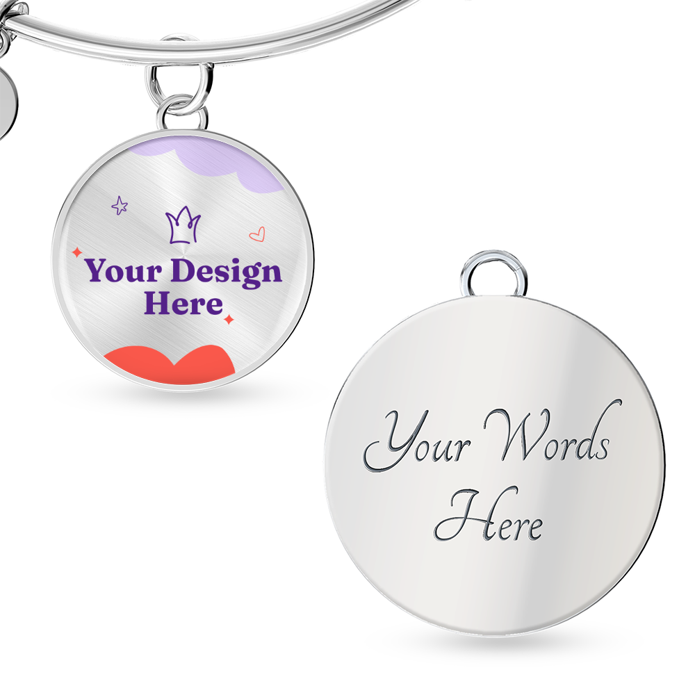 Non-Message Card Luxury Circle Bangle with Buyer Upload