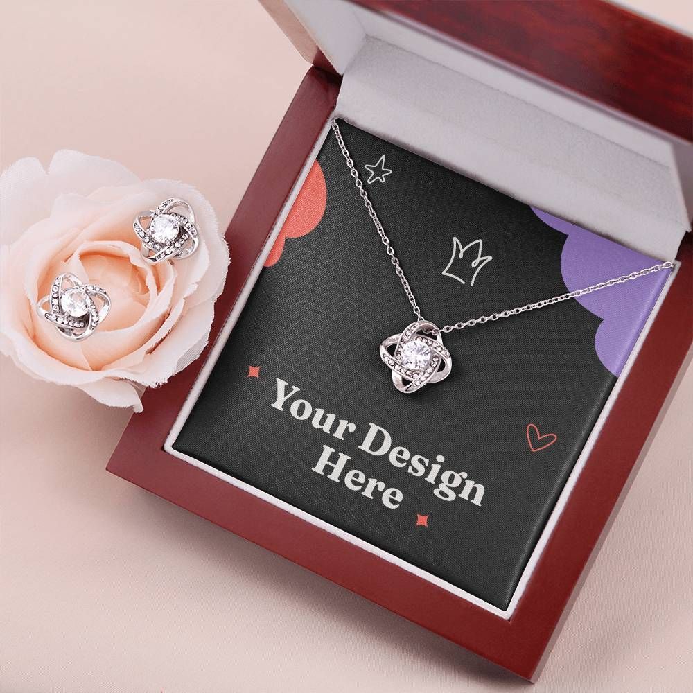 Love Knot Necklace & Earring Set