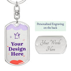 Graphic Dog Tag Keychain