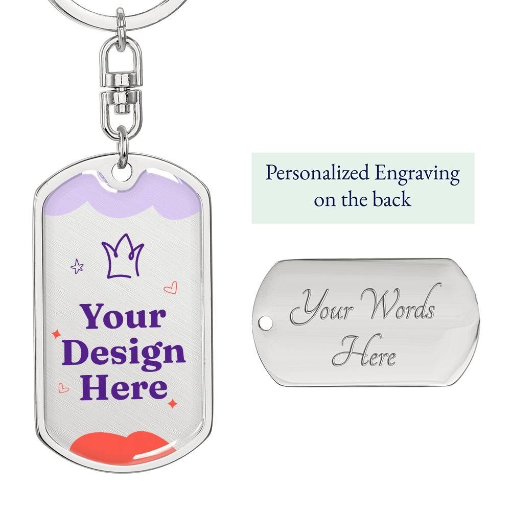 Graphic Dog Tag Keychain