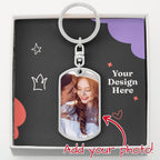 Buyer Upload Graphic Dog Tag Keychain