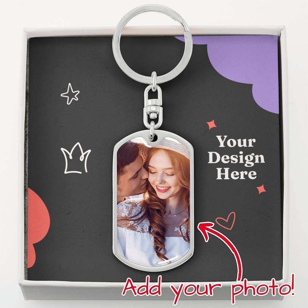 Buyer Upload Graphic Dog Tag Keychain