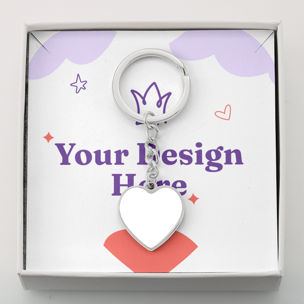 Buyer Upload Graphic Heart Keychain
