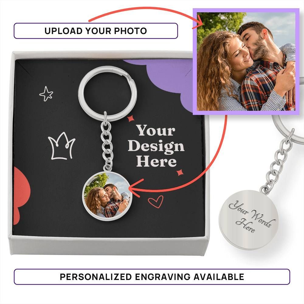 Buyer Upload Graphic Circle Keychain