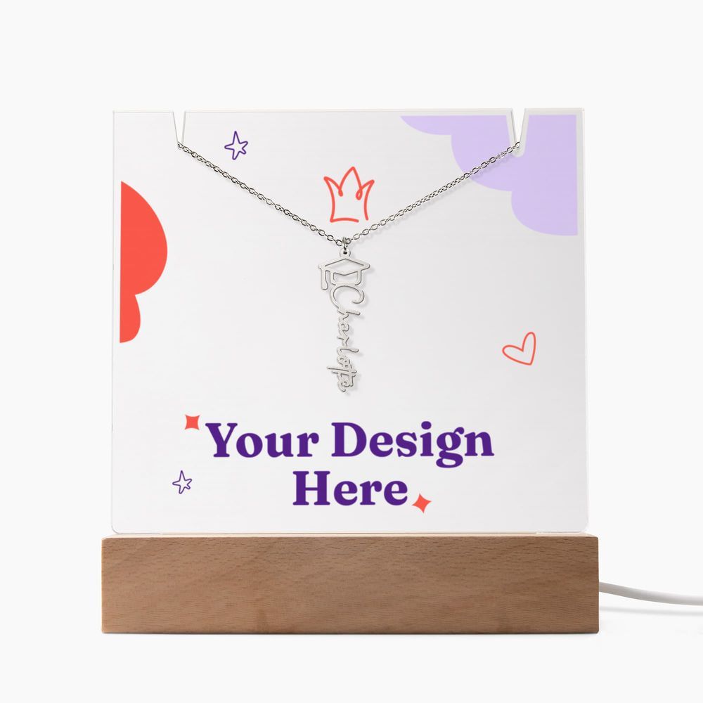 Keepsake Acrylic with Graduation Cap Name Necklace Bundle