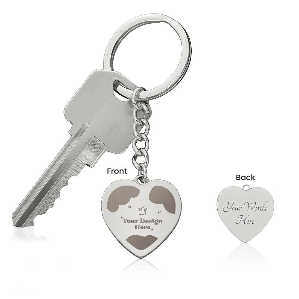 Engraved Heart Keychain