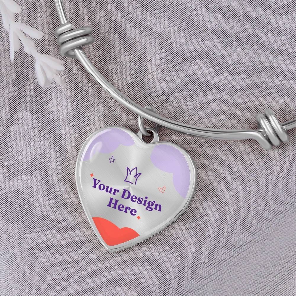 Non-Message Card Luxury Heart Bangle