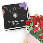 Love Knot Necklace & Sweetest Devotion Flower Bouquet Bundle